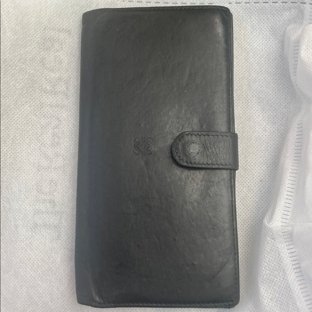 LOEWE Black Leather long Wallet snap close super buttery soft designer - Picture 15 of 15